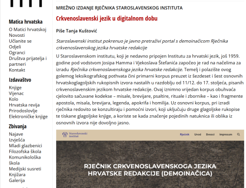 Prikaz portala rjecnik.stin.hr u Vijencu