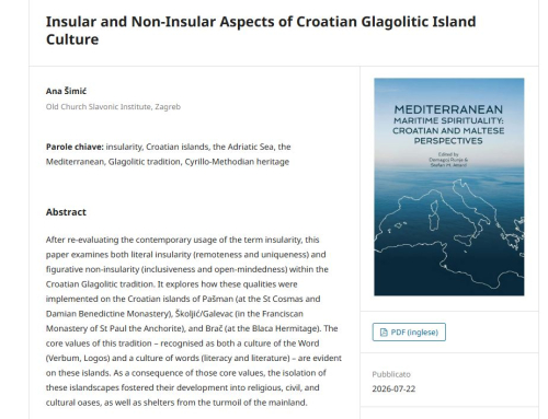 Objavljen rad u knjizi Mediterranean Maritime Spirituality: Croatian and Maltese Perspectives